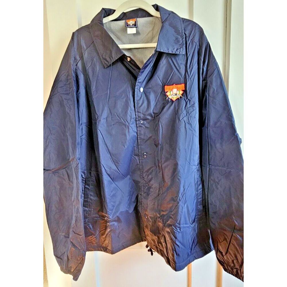 Cooperstown dreams park jacket men baseball windbreaker snap fleece line 3XL new